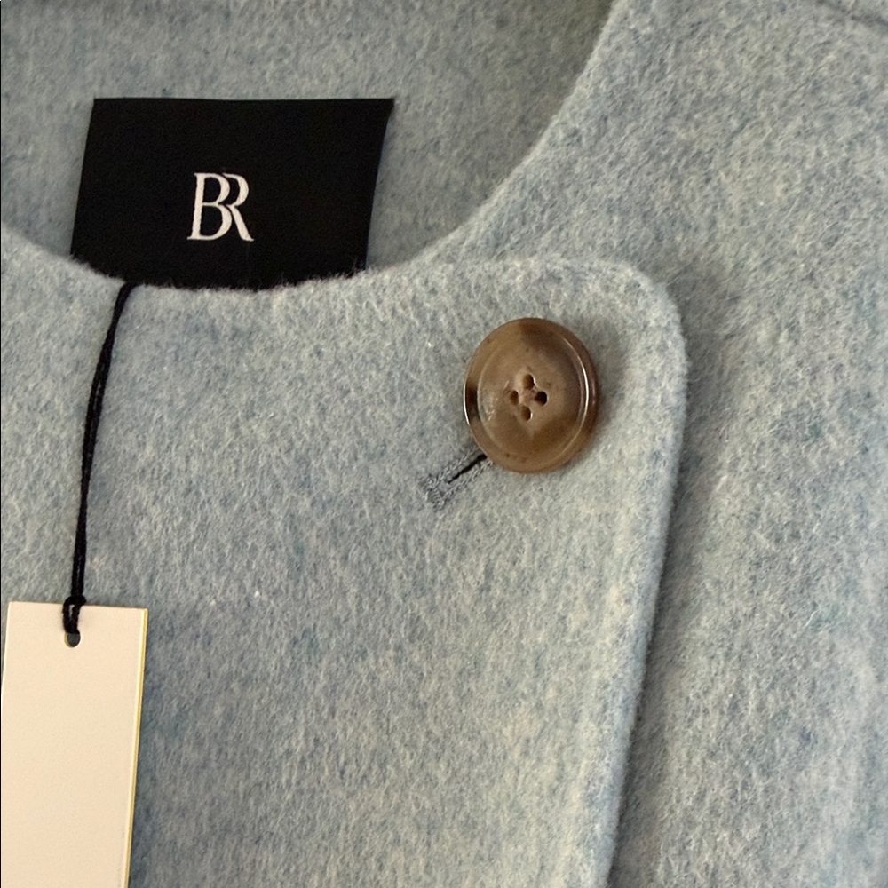 Banana Republic Wool cropped boxy jacket in Sea Glass Heather Blue. NWT fits XS* - Picture 2 of 13